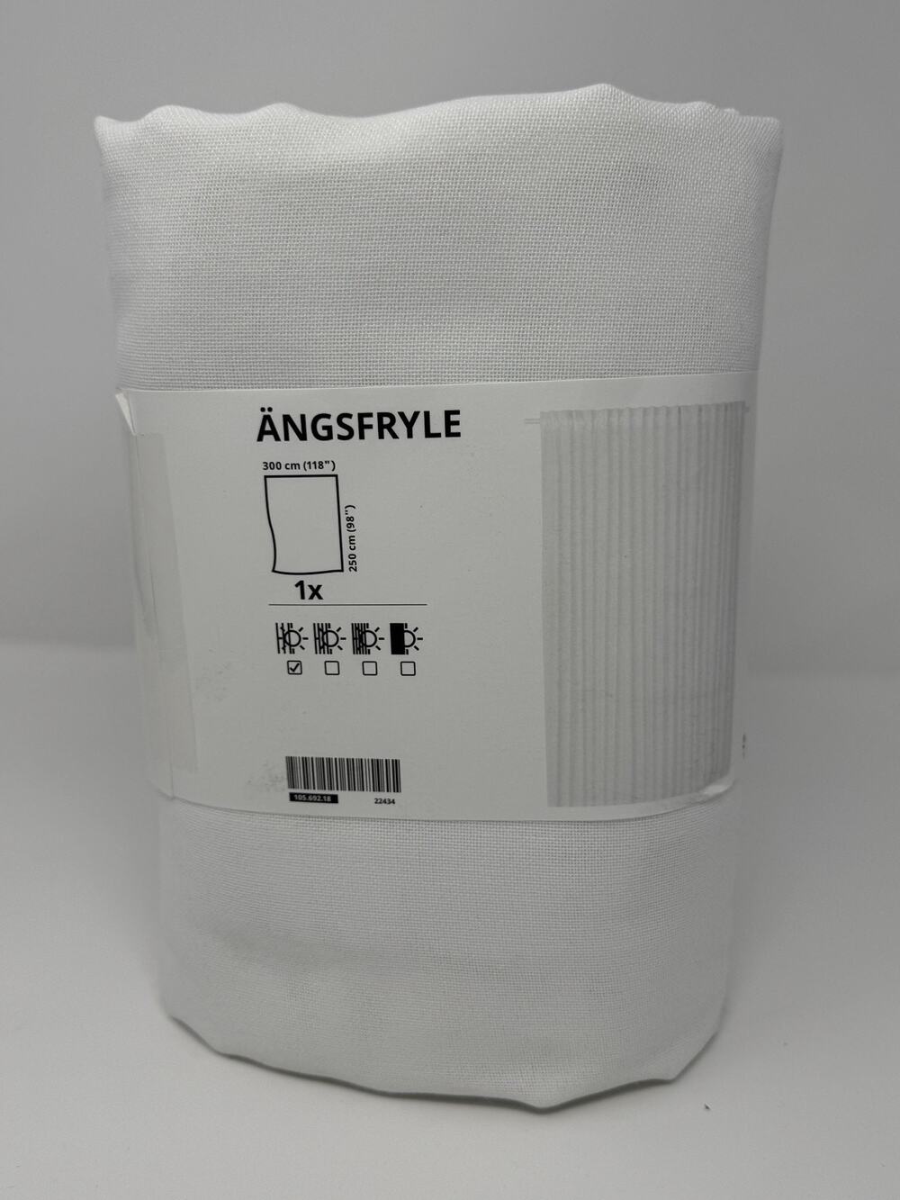 IKEA ÄNGSFRYLE White Sheer Curtain 118x98" Heading Tape Recycled - NEW